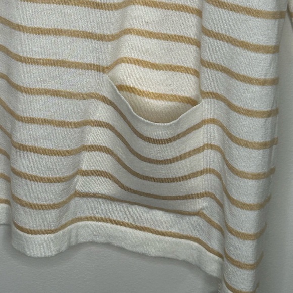 LILLY PULITZER Women's Small White Tan ELBA COOLMAX sweater tee Tassels beach - Picture 4 of 10